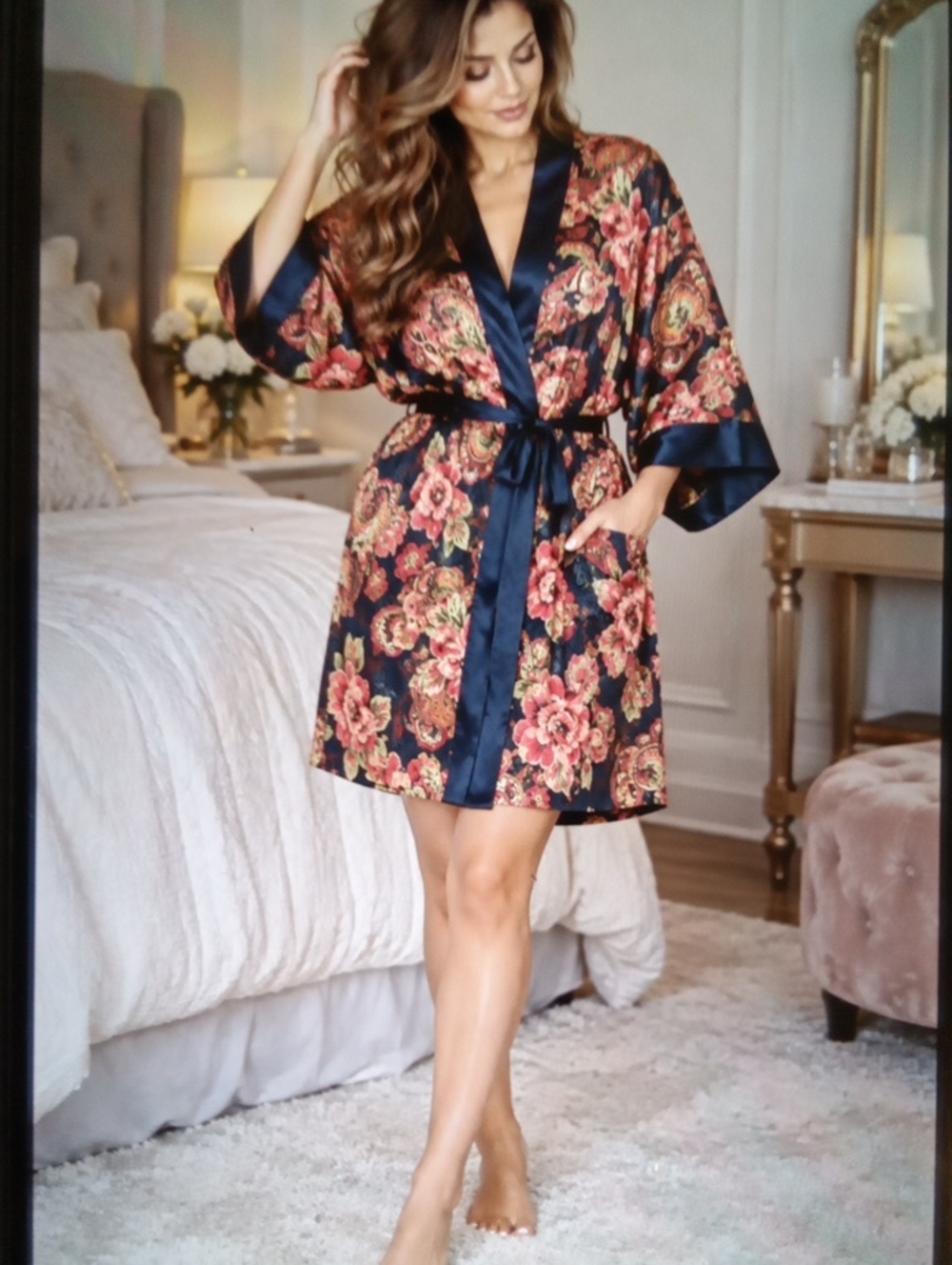 Victoria Secret 90s Open Kimono Robe One Size Floral Cottage Paisley Lingerie